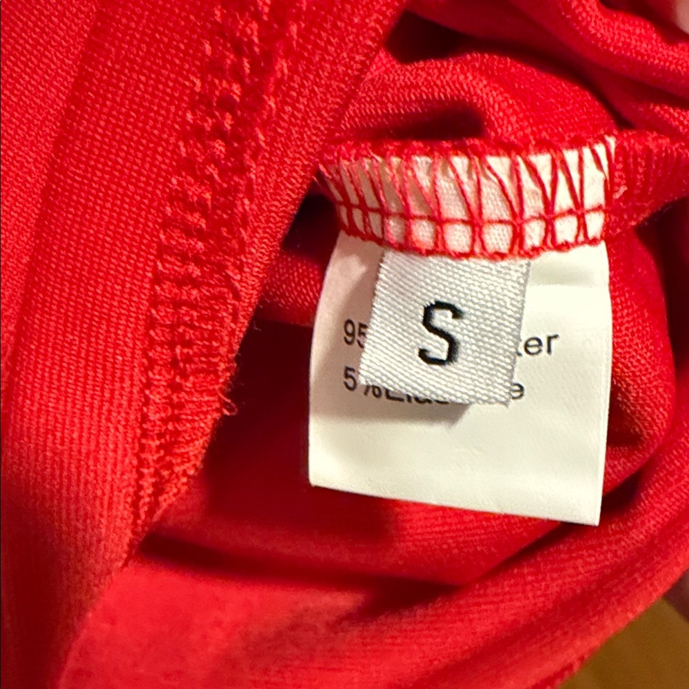 Fitted Red Women's Long Sleeve Tunic-could be worn as a mini dress - Picture 2 of 5
